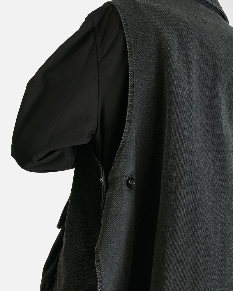 Ann Demeulemeester Men's Shirts Vilken Sleeveless Cargo Overshirt in Faded Grey