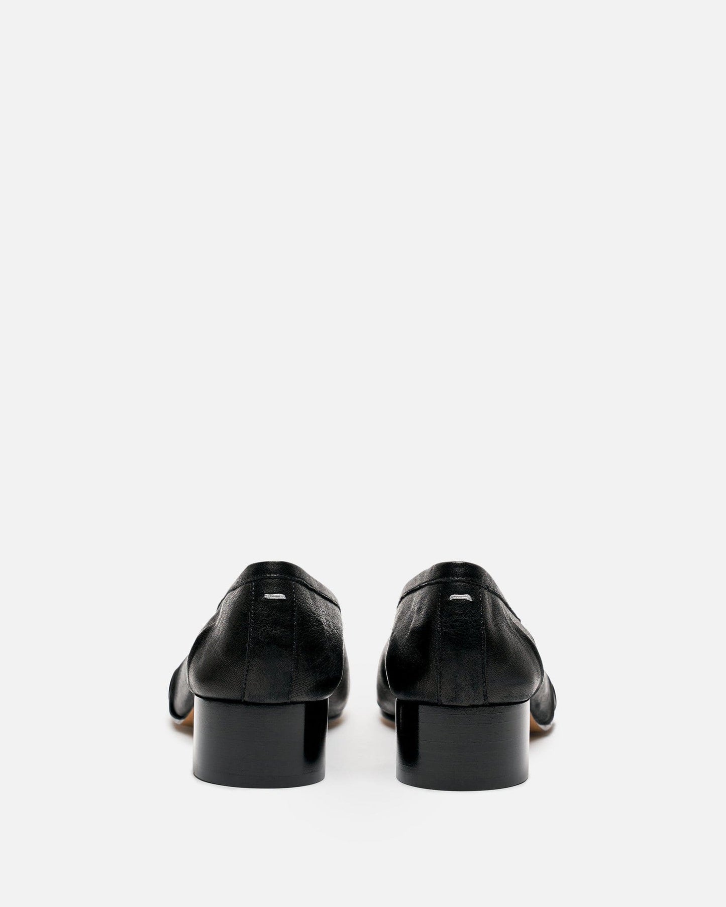 Maison Margiela Women Heels Vintage Leather Tabi Ballerina Heel in Black