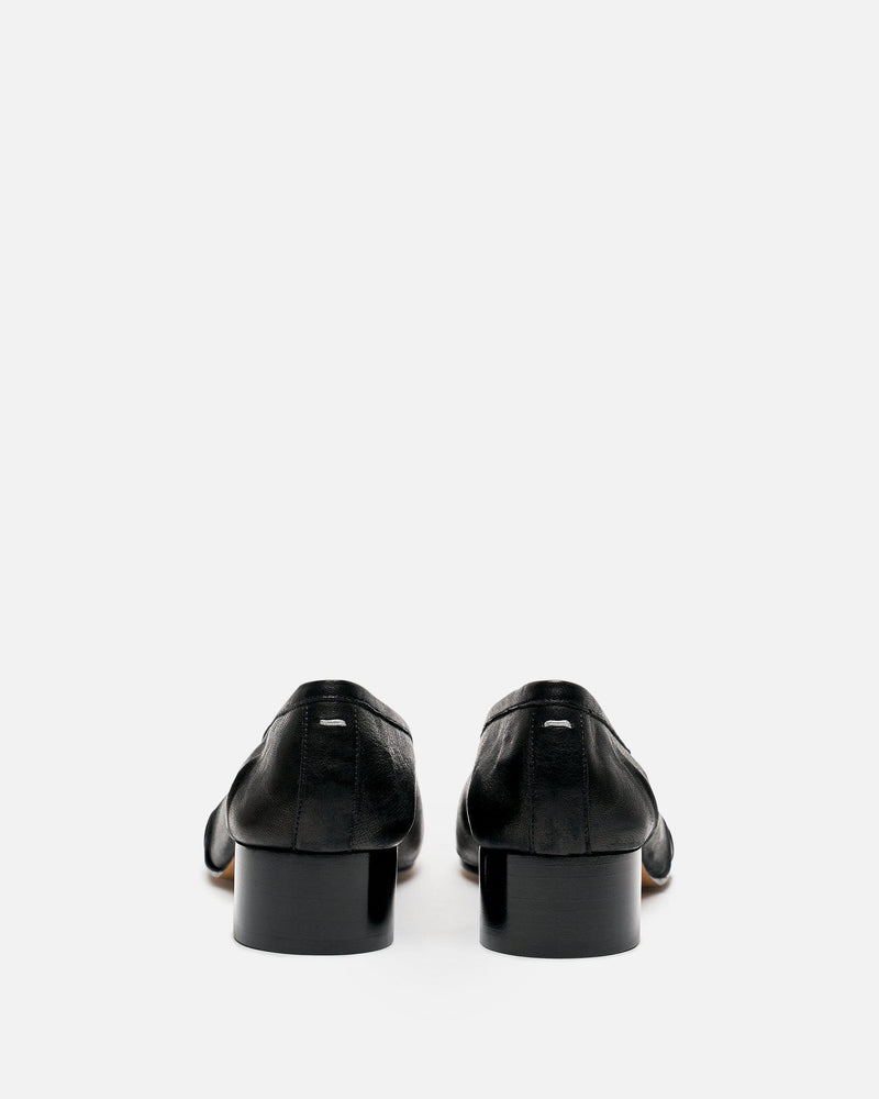 Maison Margiela Women Heels Vintage Leather Tabi Ballerina Heel in Black
