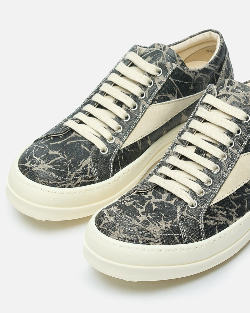 Rick Owens DRKSHDW Men's Sneakers Vintage Sneaks in Black Washed Foil/Milk