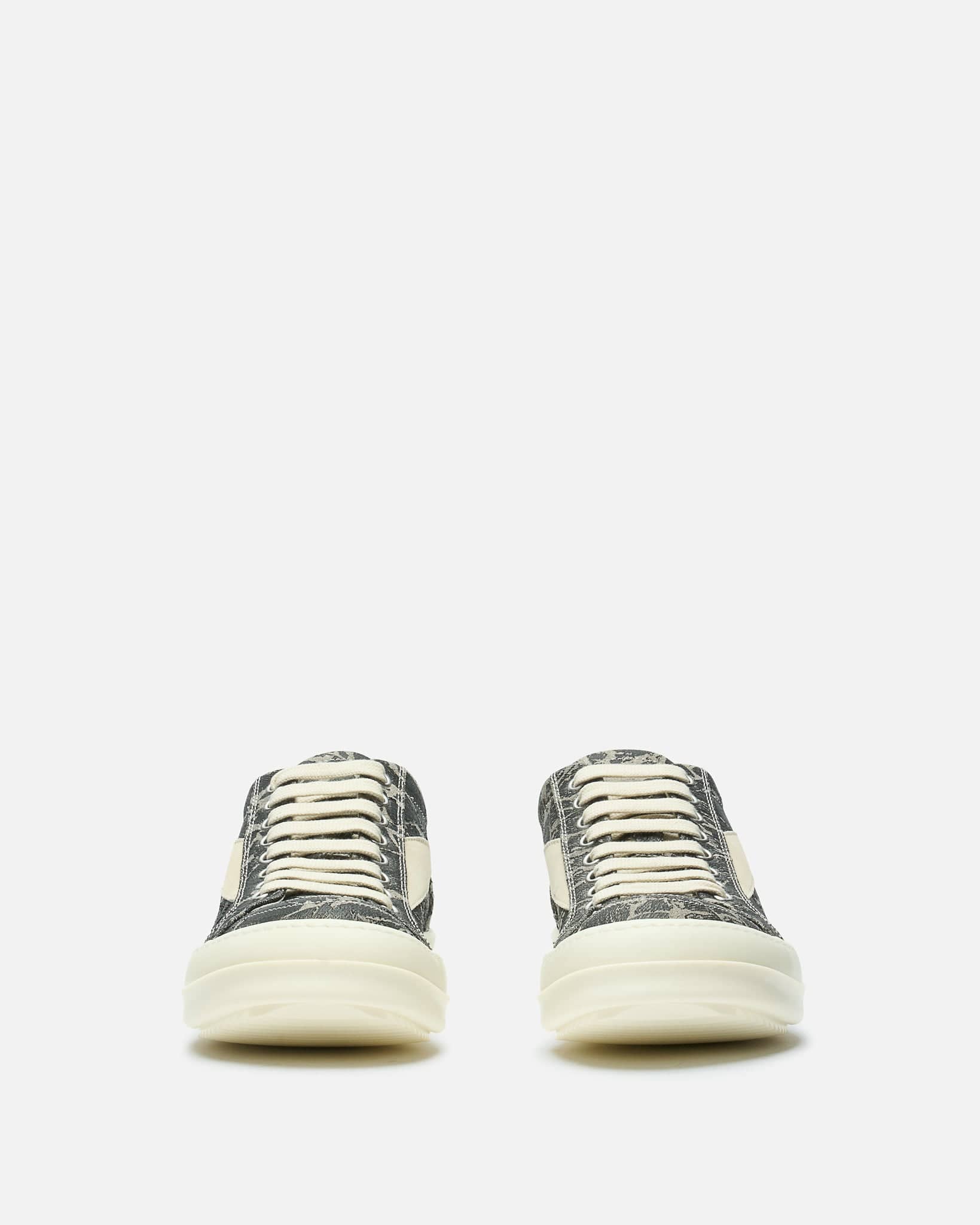 Rick Owens DRKSHDW Men's Sneakers Vintage Sneaks in Black Washed Foil/Milk