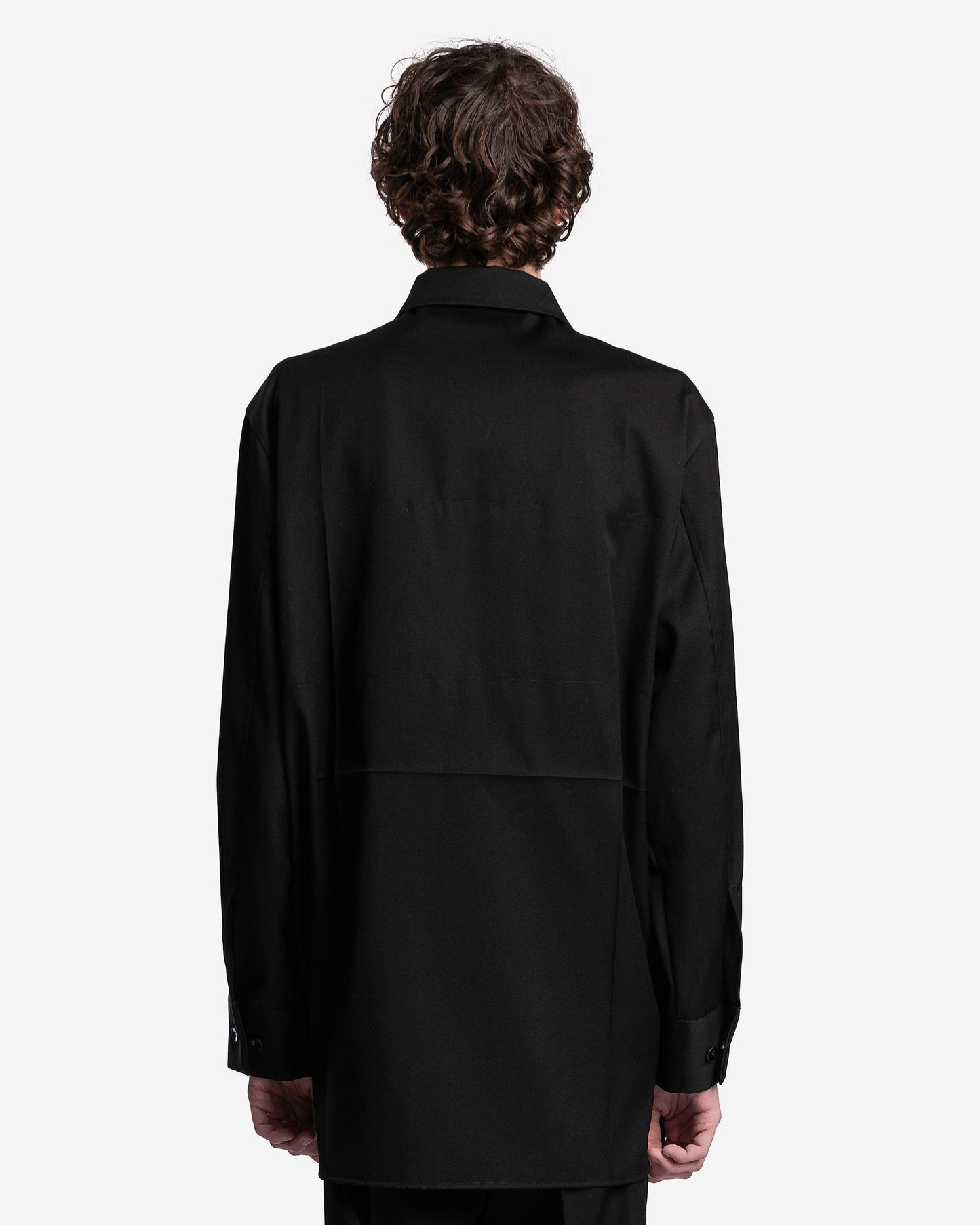 Jil Sander Men's Shirts Virgin Wool Shirt in Black