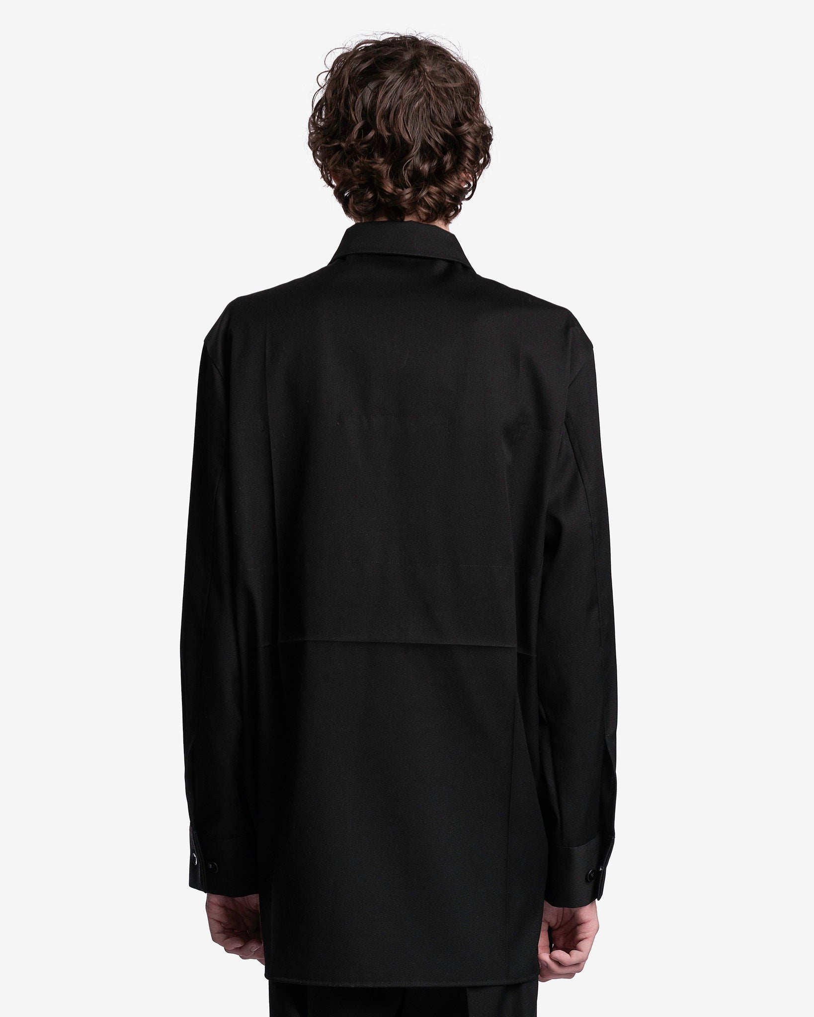 Jil Sander Men's Shirts Virgin Wool Shirt in Black