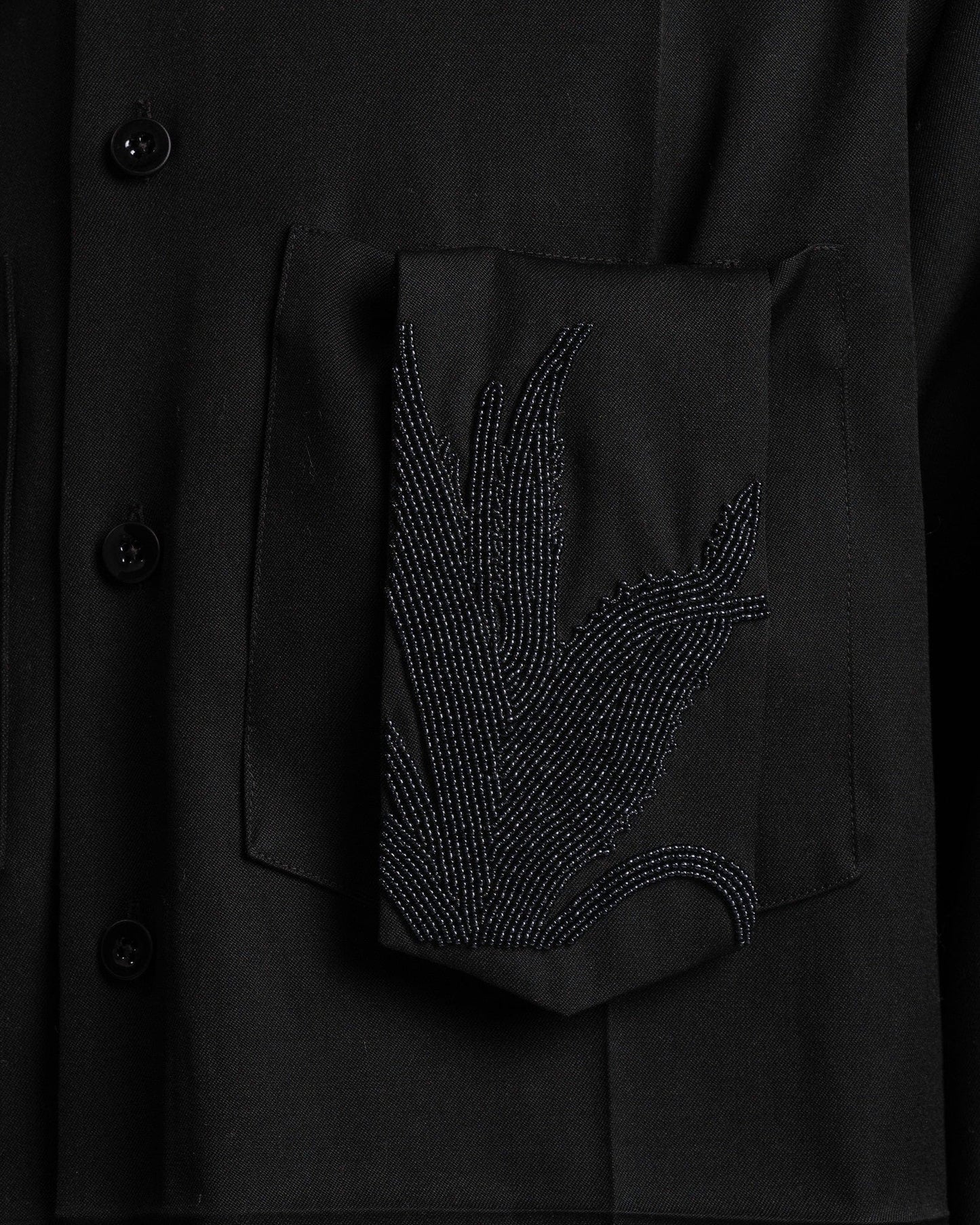 Jil Sander Men's Shirts Virgin Wool Shirt in Black