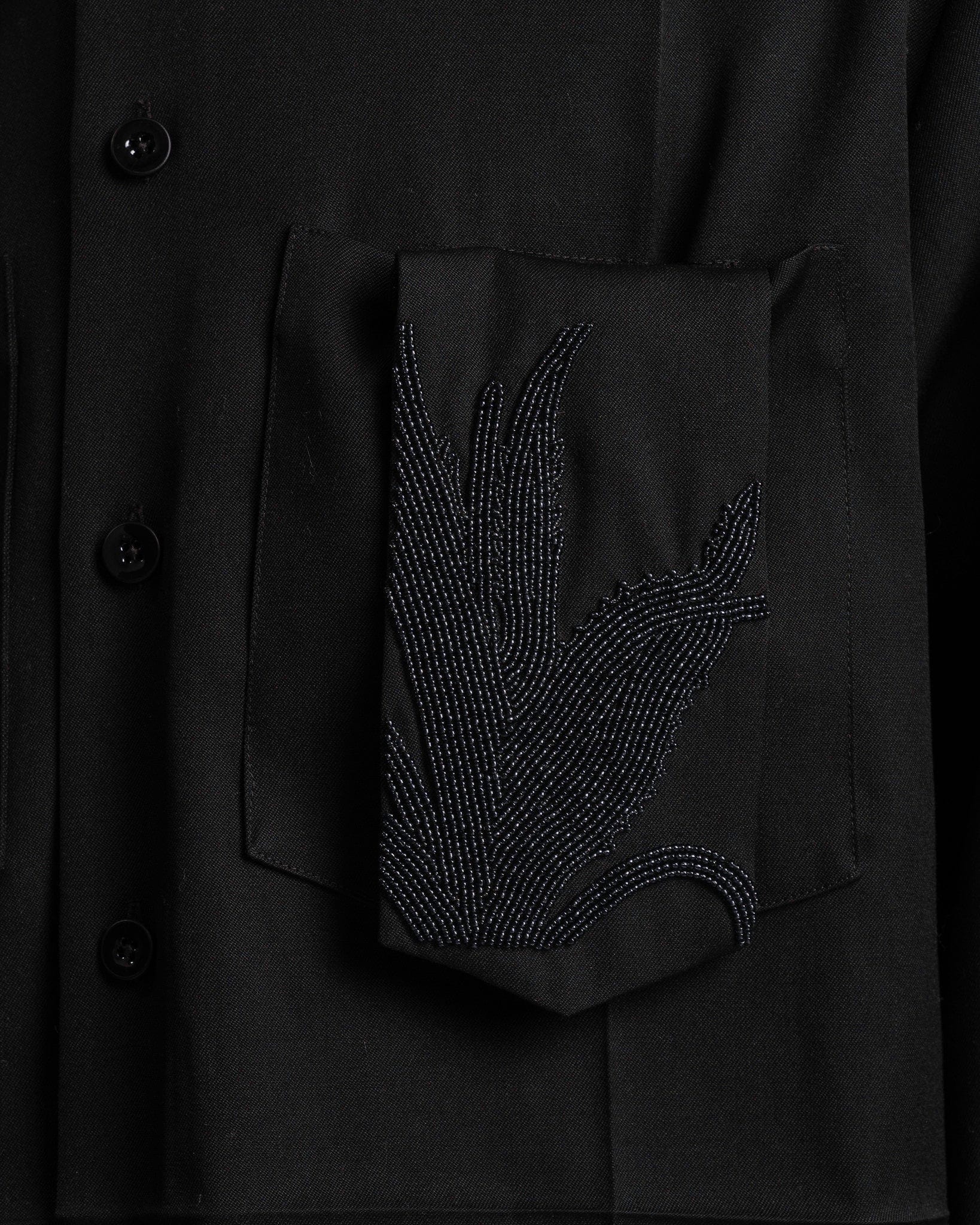 Jil Sander Men's Shirts Virgin Wool Shirt in Black