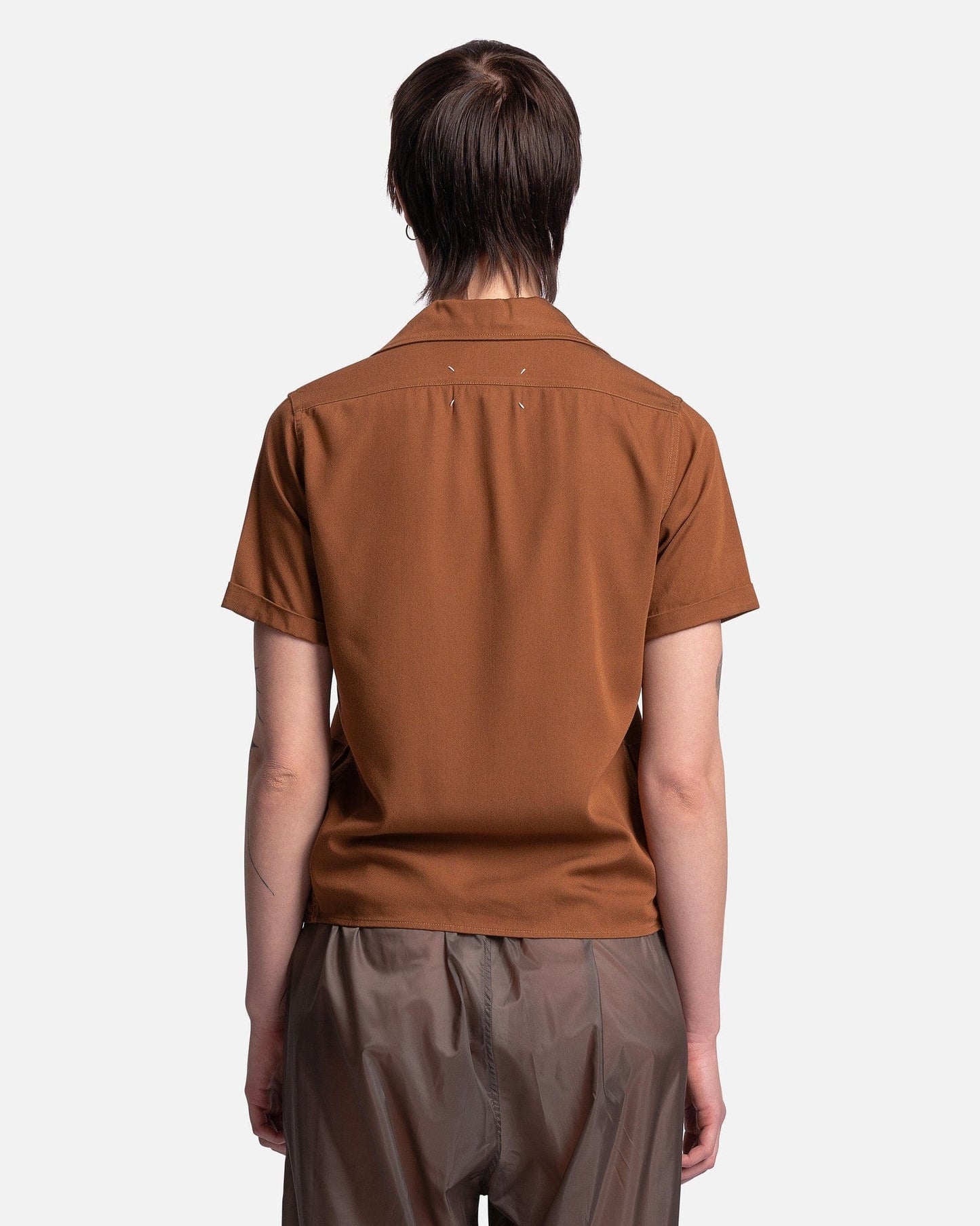 Maison Margiela Women Tops Viscose-Rayon Shirt in Bronze