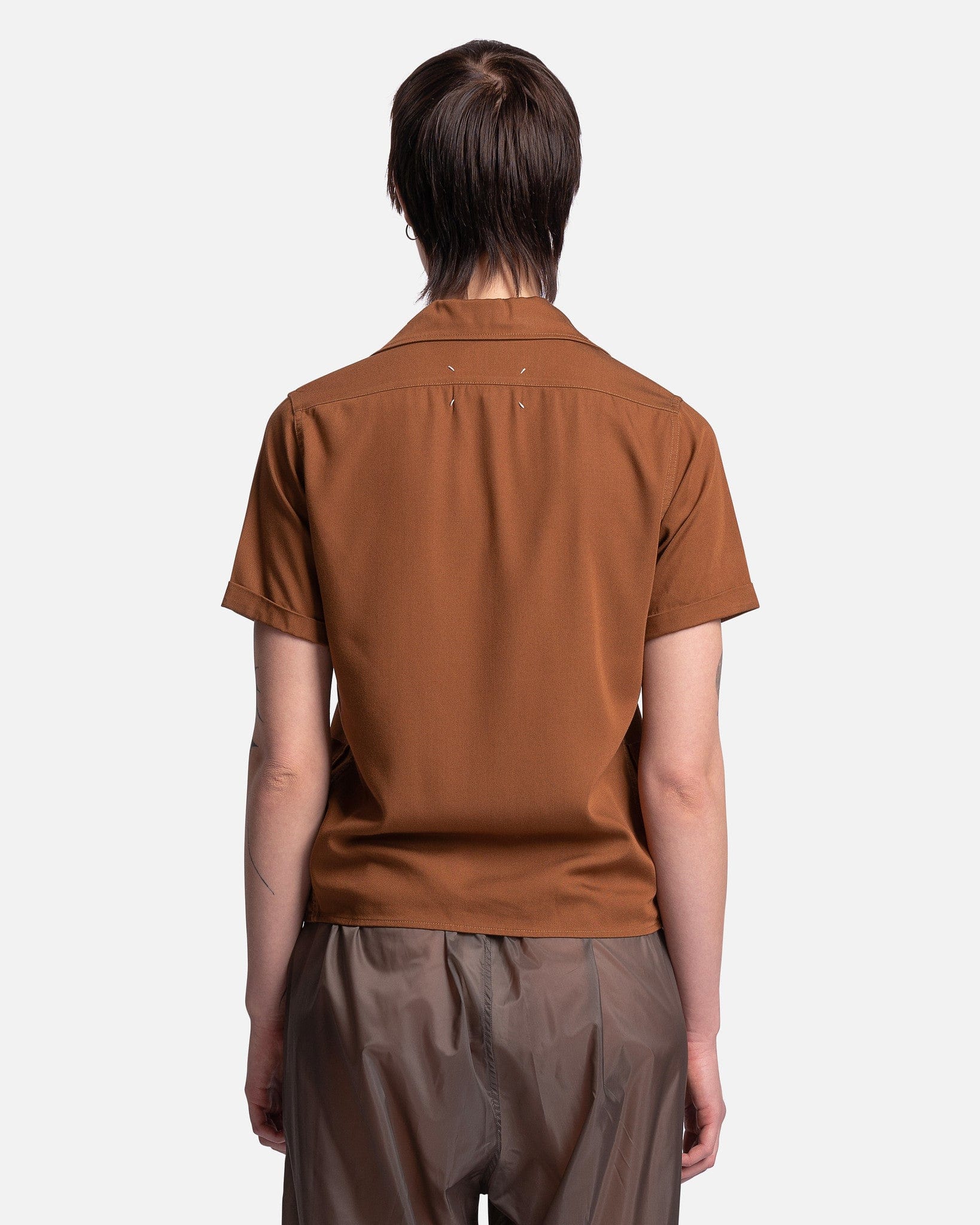 Maison Margiela Women Tops Viscose-Rayon Shirt in Bronze