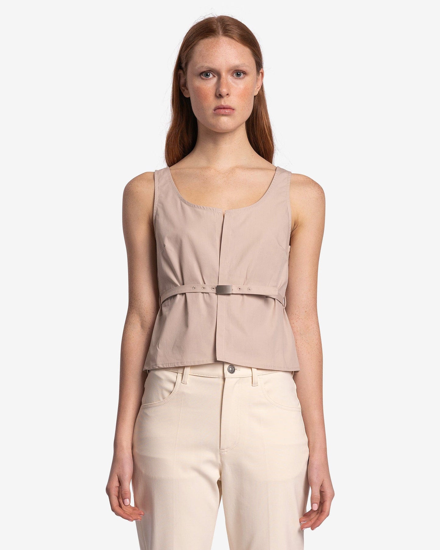 Paloma Wool Women Tops Vito Buckle Top in Dark Ecru