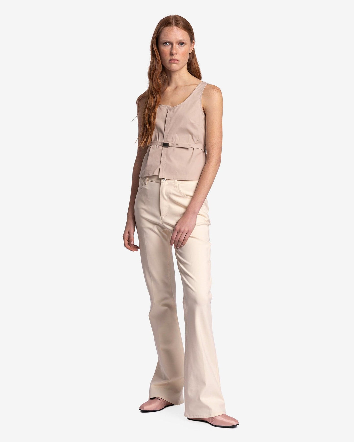 Paloma Wool Women Tops Vito Buckle Top in Dark Ecru