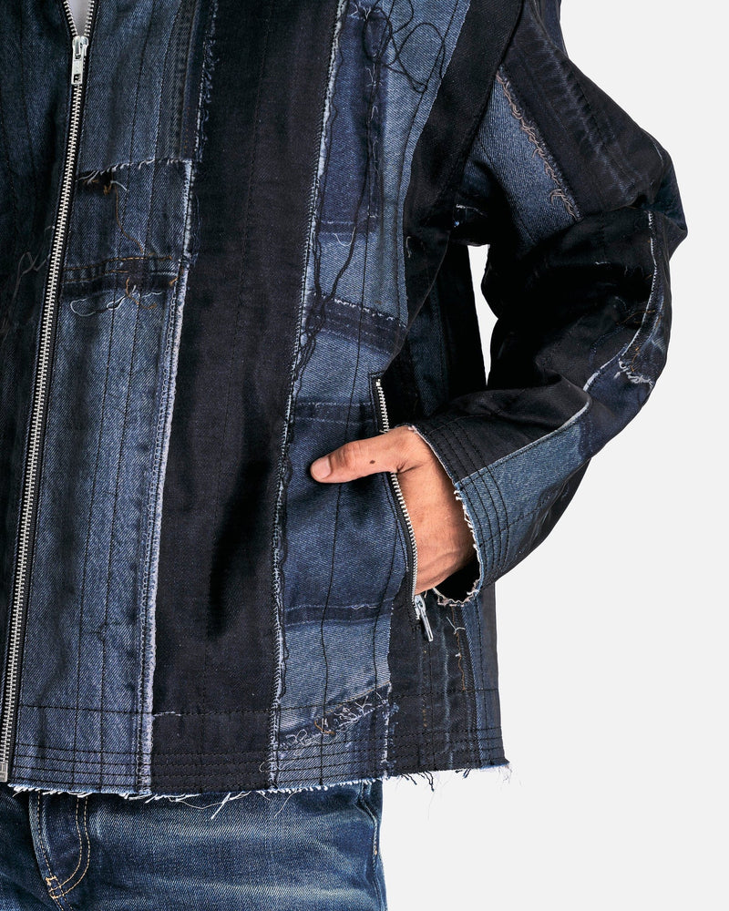 AUBERO Men's Jackets Vitrine Denim Jacket in Mixed Indigo