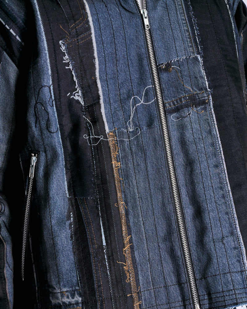 AUBERO Men's Jackets Vitrine Denim Jacket in Mixed Indigo