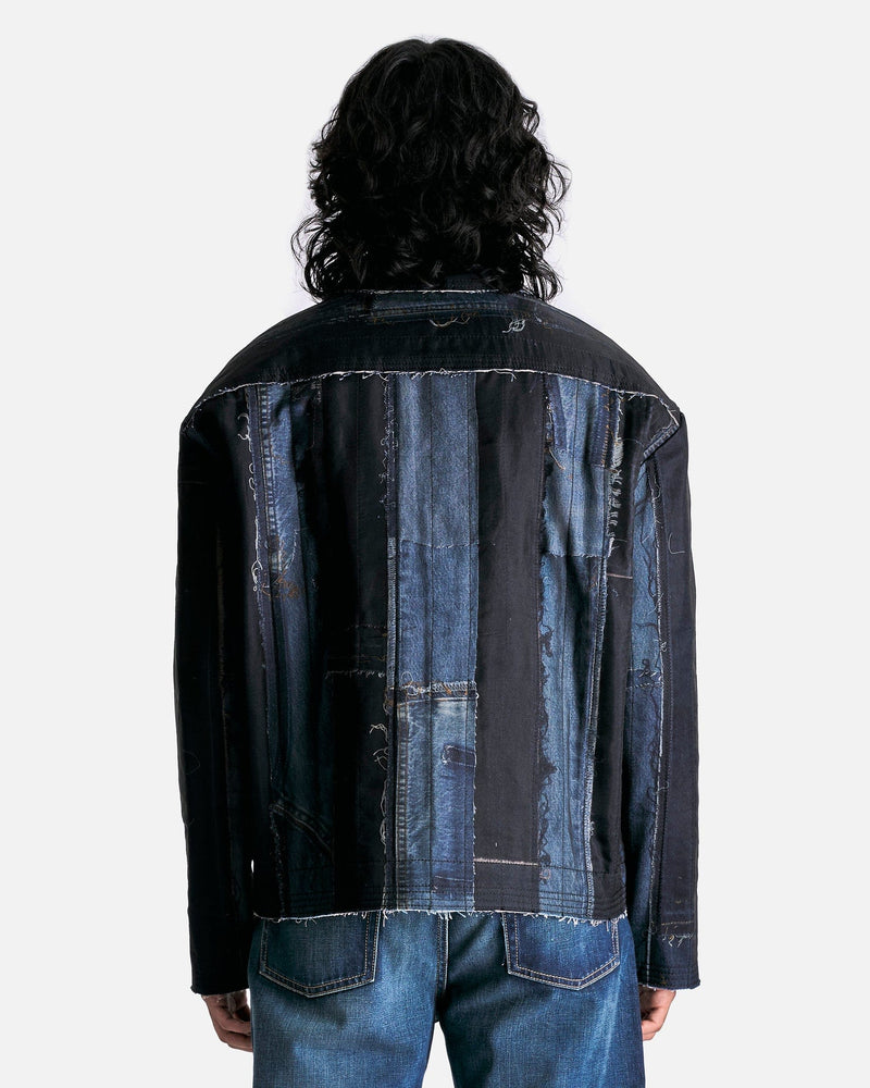 AUBERO Men's Jackets Vitrine Denim Jacket in Mixed Indigo