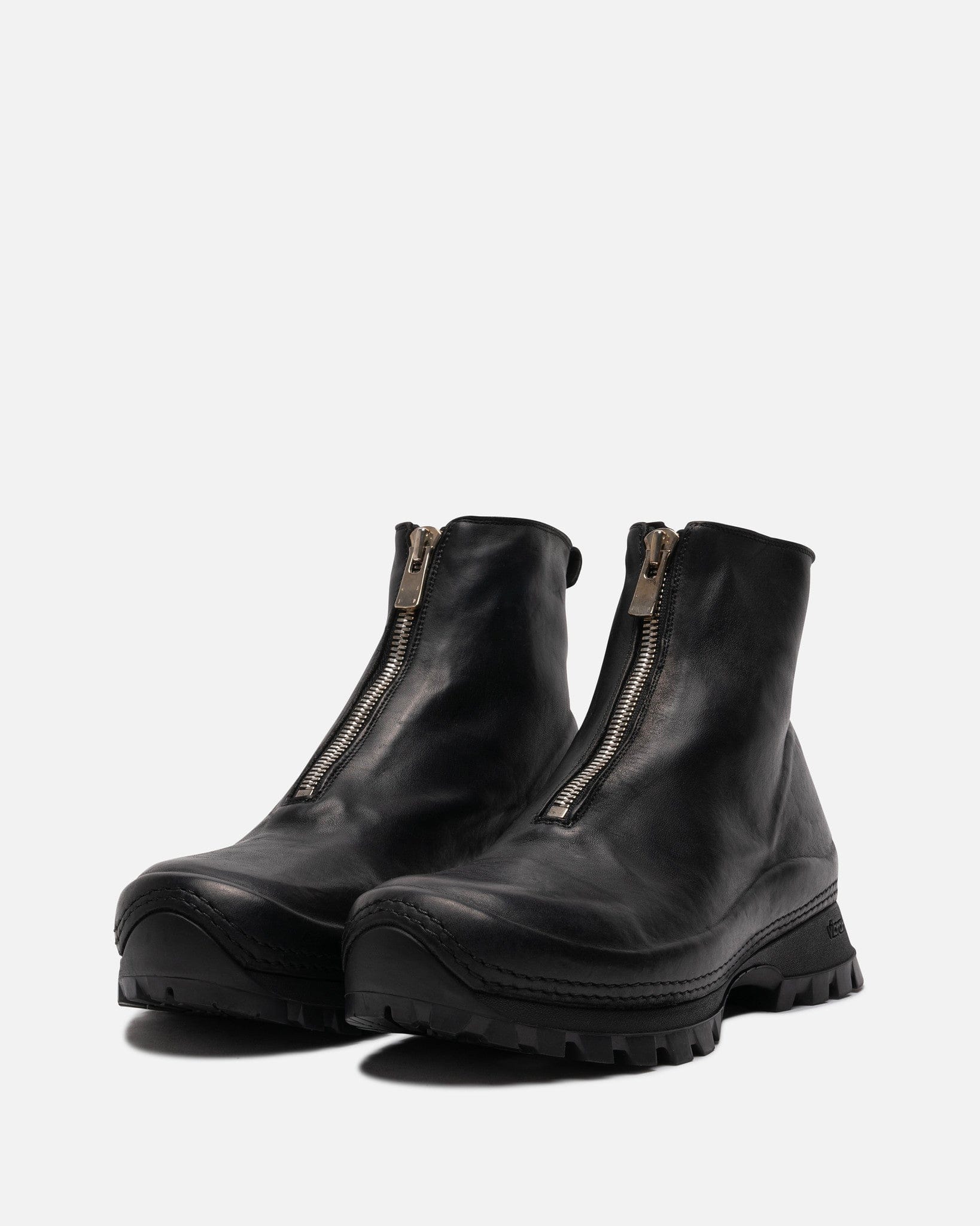 Guidi Men's Boots VS01 Full Grain Leather Front Zip Boots in Black