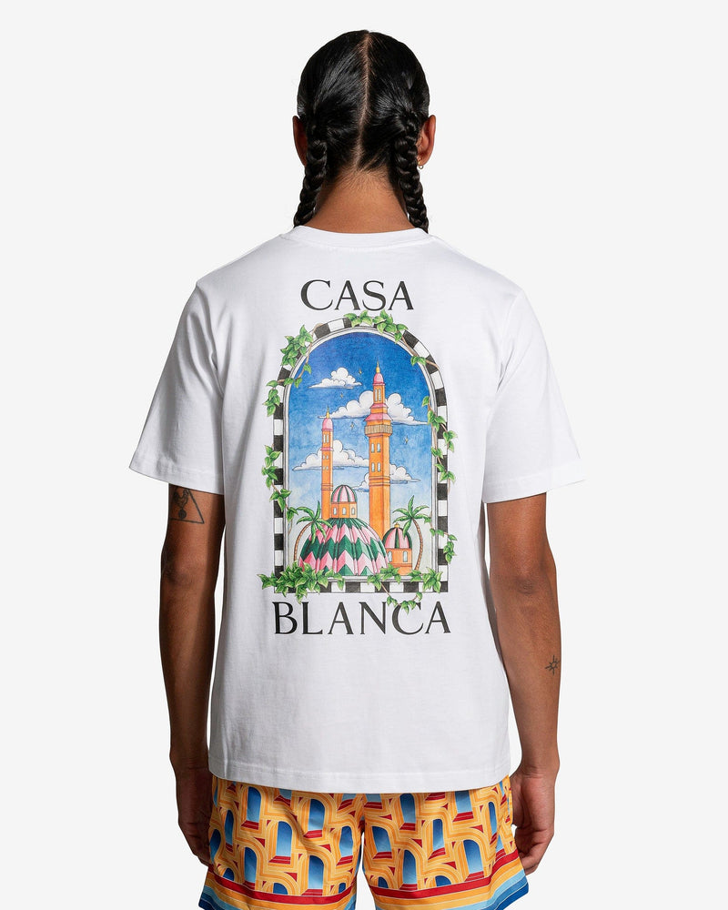 Casablanca Men's T-Shirts Vue De Damas Printed T-Shirt in White