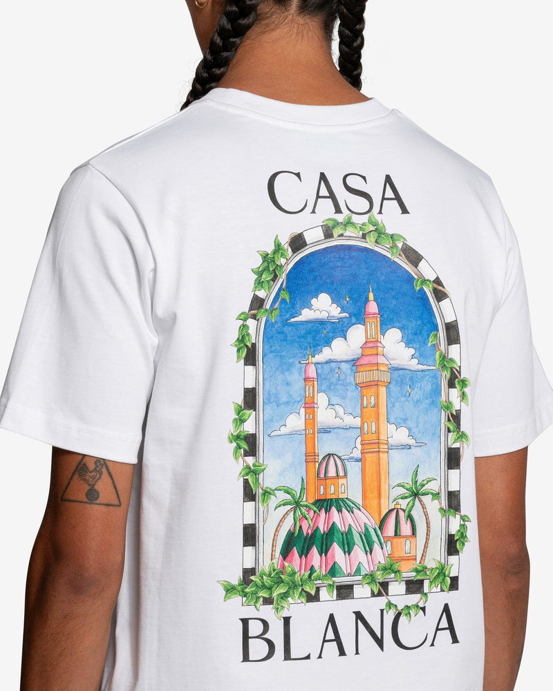 Casablanca Men's T-Shirts Vue De Damas Printed T-Shirt in White