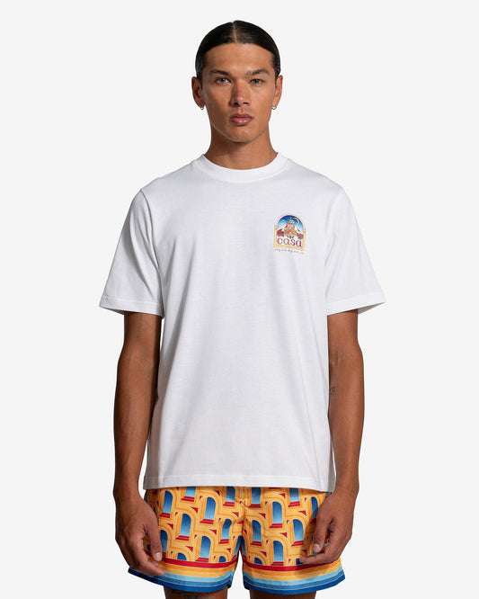 Casablanca Men's T-Shirts Vue De L'Arche Printed T-Shirt in White