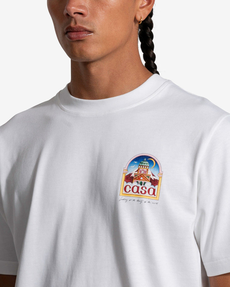 Casablanca Men's T-Shirts Vue De L'Arche Printed T-Shirt in White