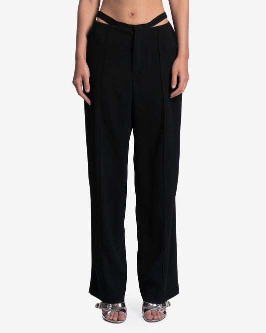 Undercover Women Pants Waist Slit Tailored Trousers in Black