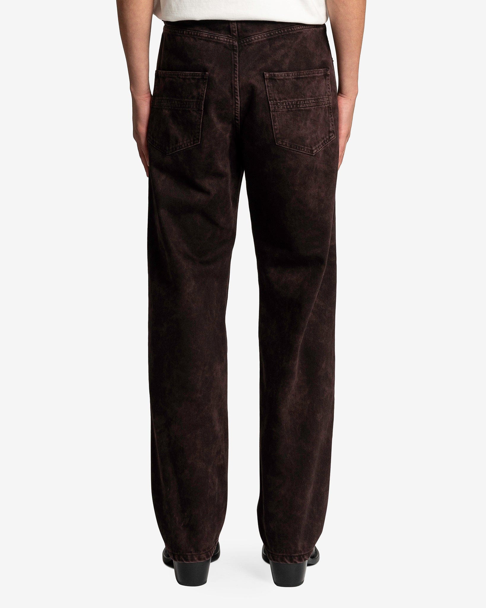NAMACHEKO Men's Jeans Warkworth Denim Jeans in Sky Magic Bordeaux/Frosted Umber