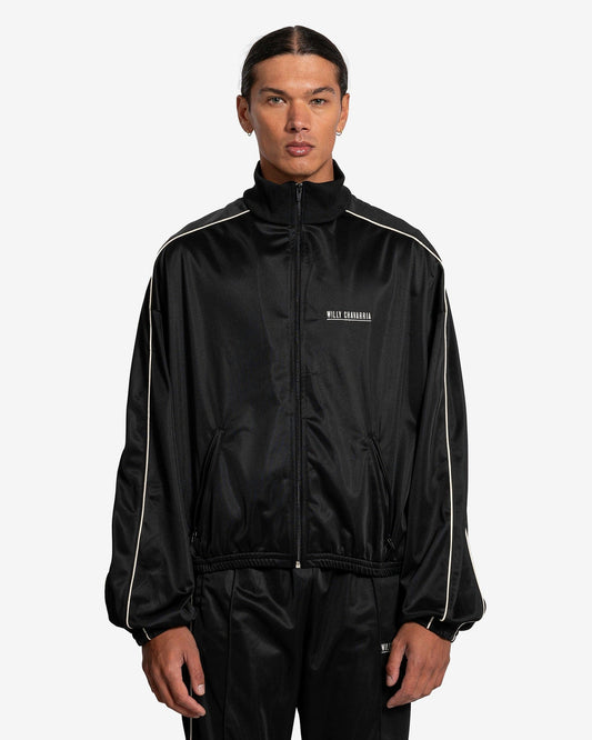 Willy Chavarria Men's Jackets Warrior Bomber Track Jacket in Black