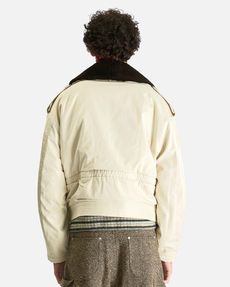 Washed Finx Cotton Gabardine Flight Blouson in Ivory – SVRN