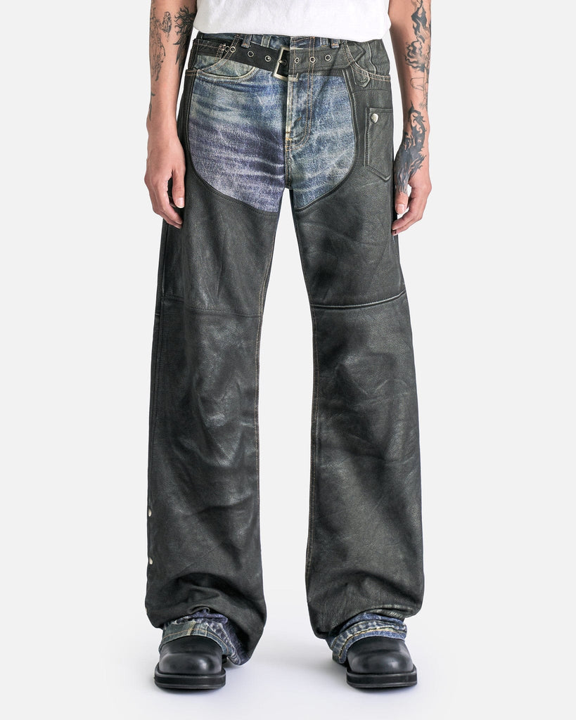 Acne Studios Men's Jeans Washed Loose Fit Denim Trousers in Black