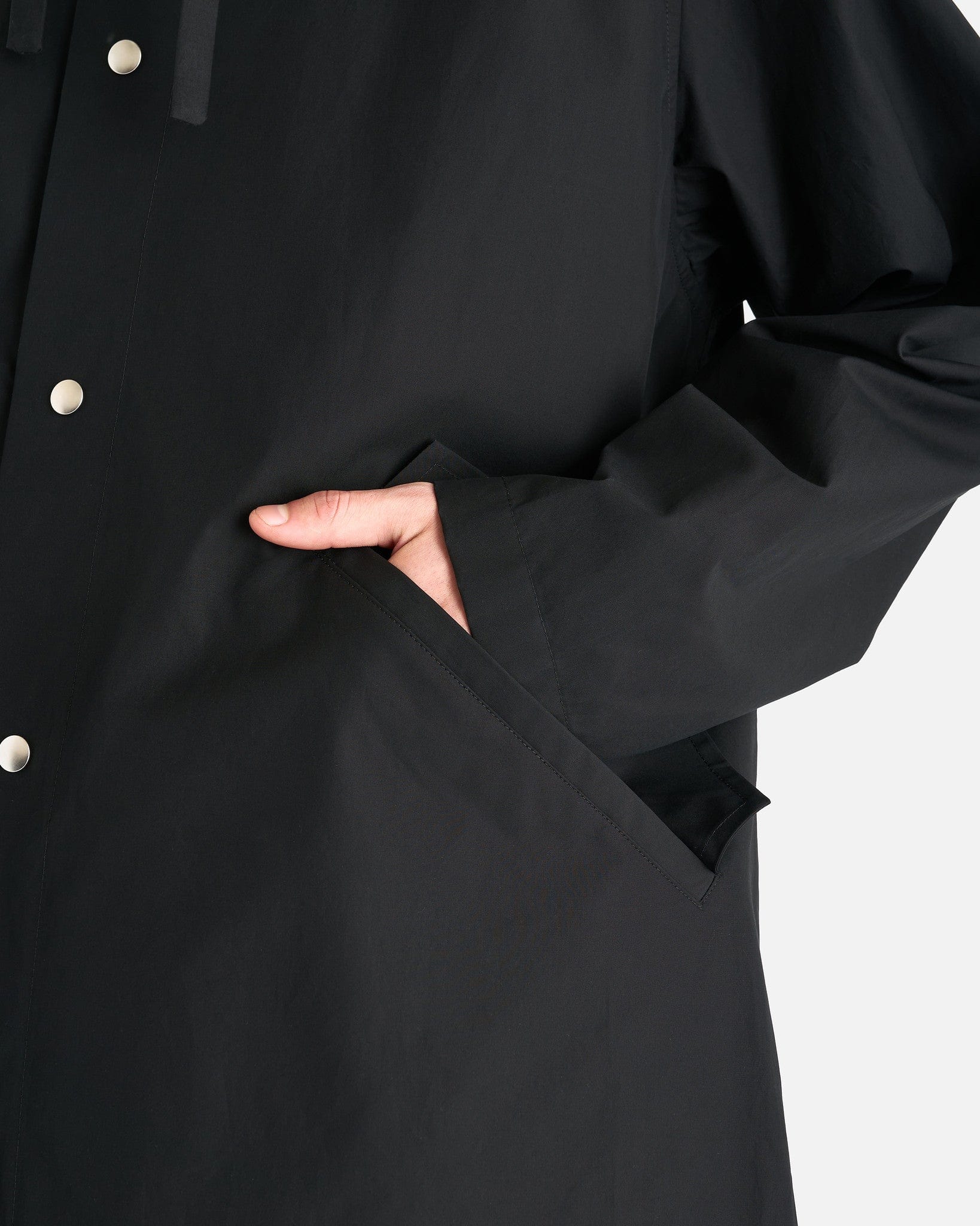 Jil Sander Men's Jackets Water Repellent Cotton Logo Parka 01 in Black