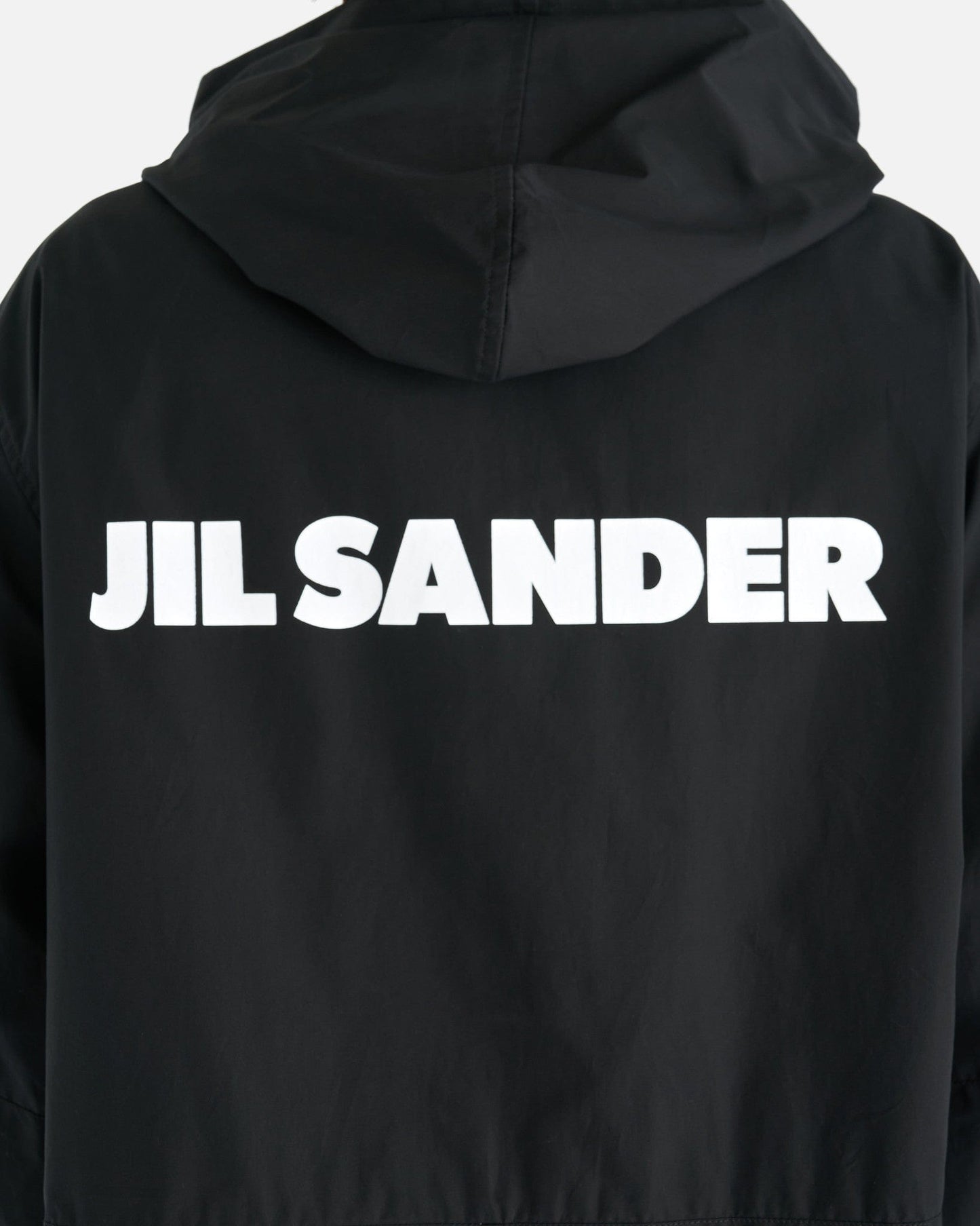 Jil Sander Men's Jackets Water Repellent Cotton Logo Parka 01 in Black