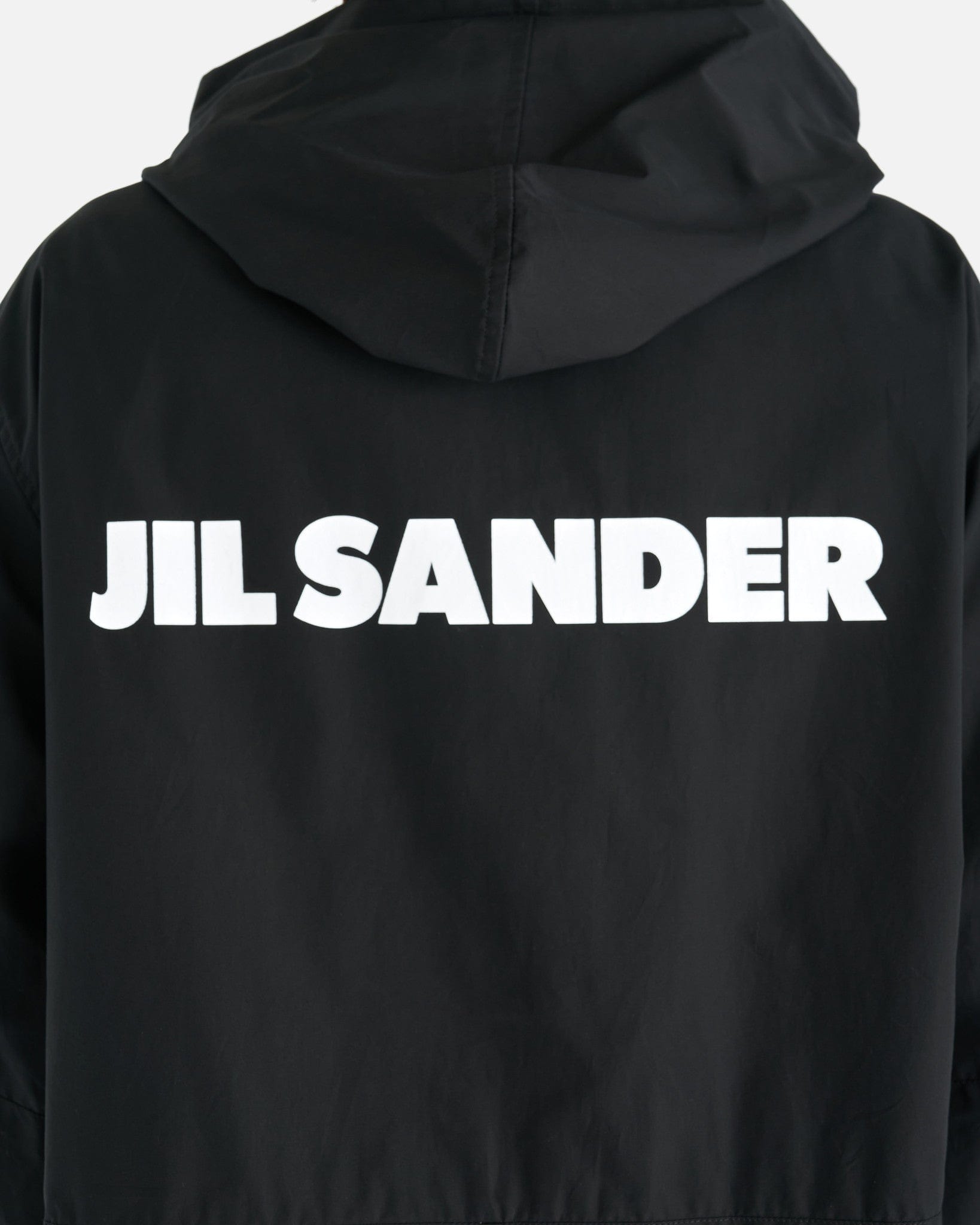 Jil Sander Men's Jackets Water Repellent Cotton Logo Parka 01 in Black