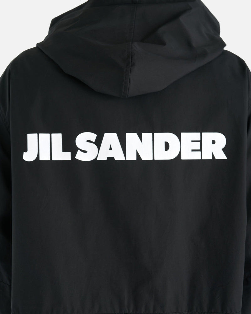 Jil Sander Men's Jackets Water Repellent Cotton Logo Parka 01 in Black