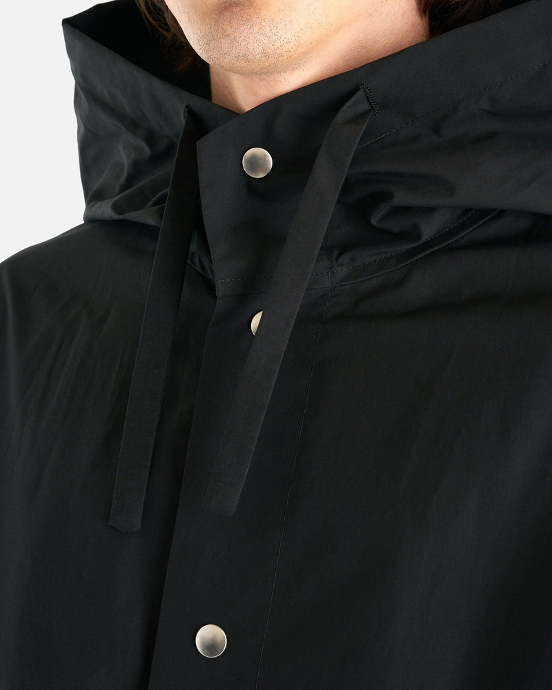Jil Sander Men's Jackets Water Repellent Cotton Logo Parka 01 in Black