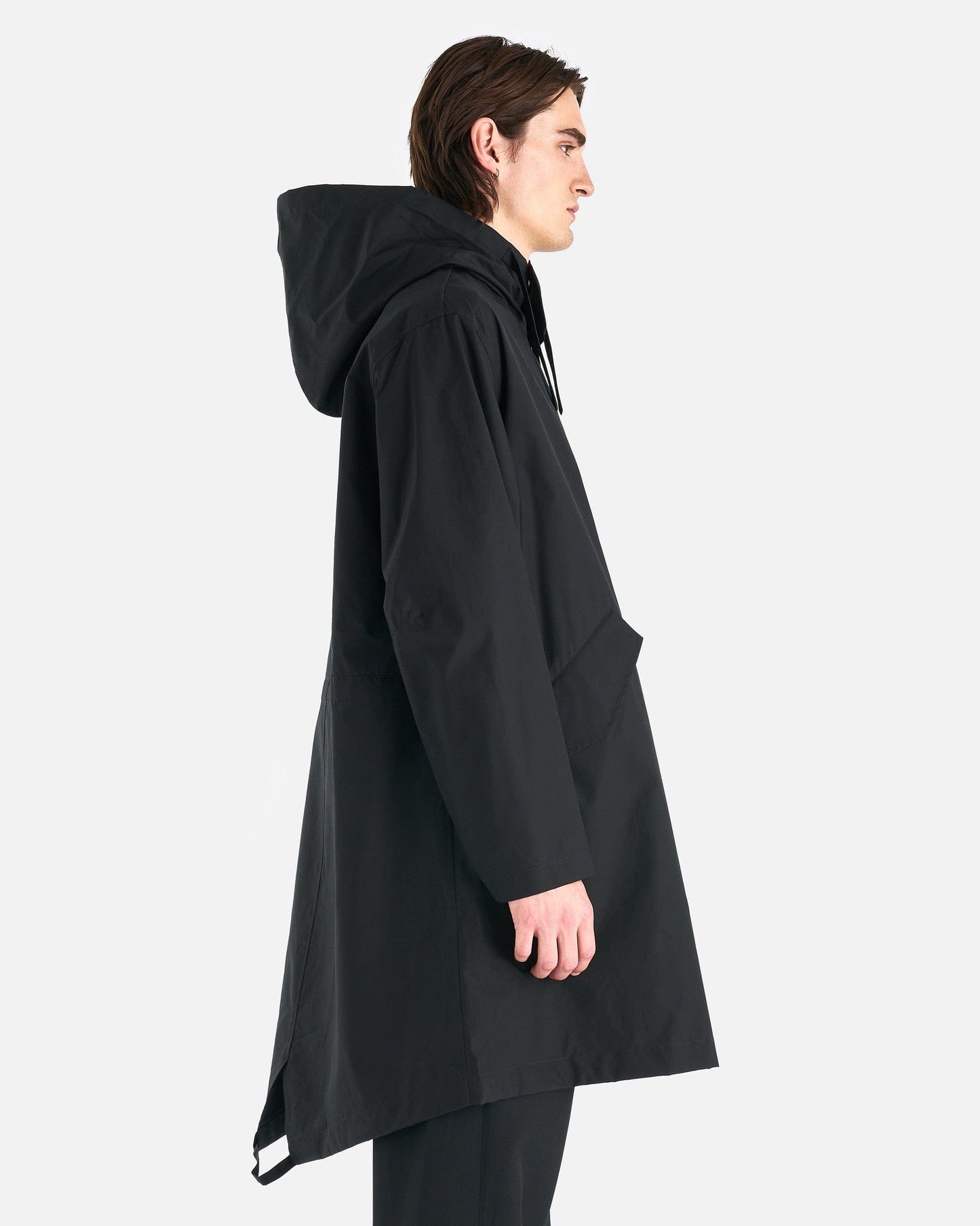 Jil Sander Men's Jackets Water Repellent Cotton Logo Parka 01 in Black