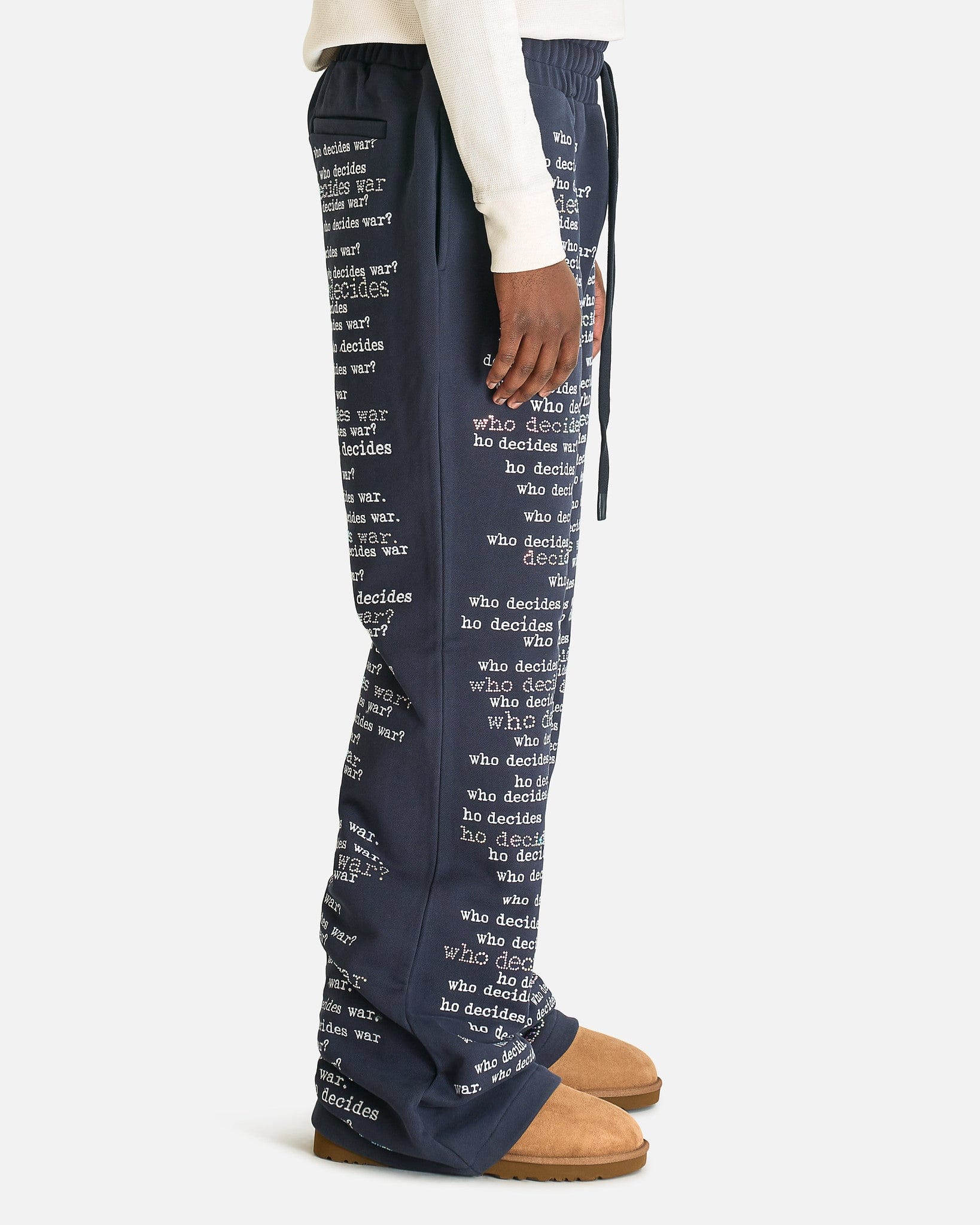 Who Decides War Men's Pants WDW Scripture Sweatpants in Indigo