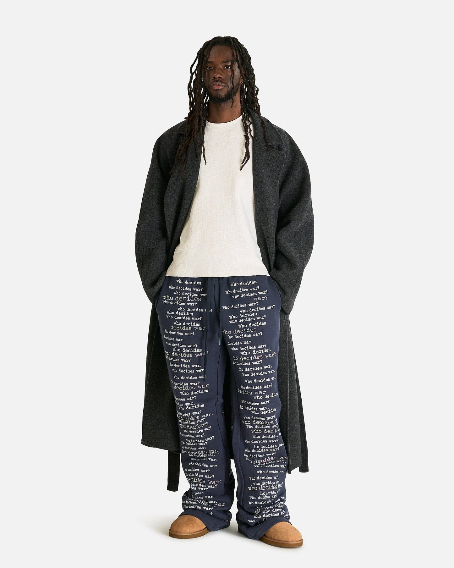 Who Decides War Men's Pants WDW Scripture Sweatpants in Indigo