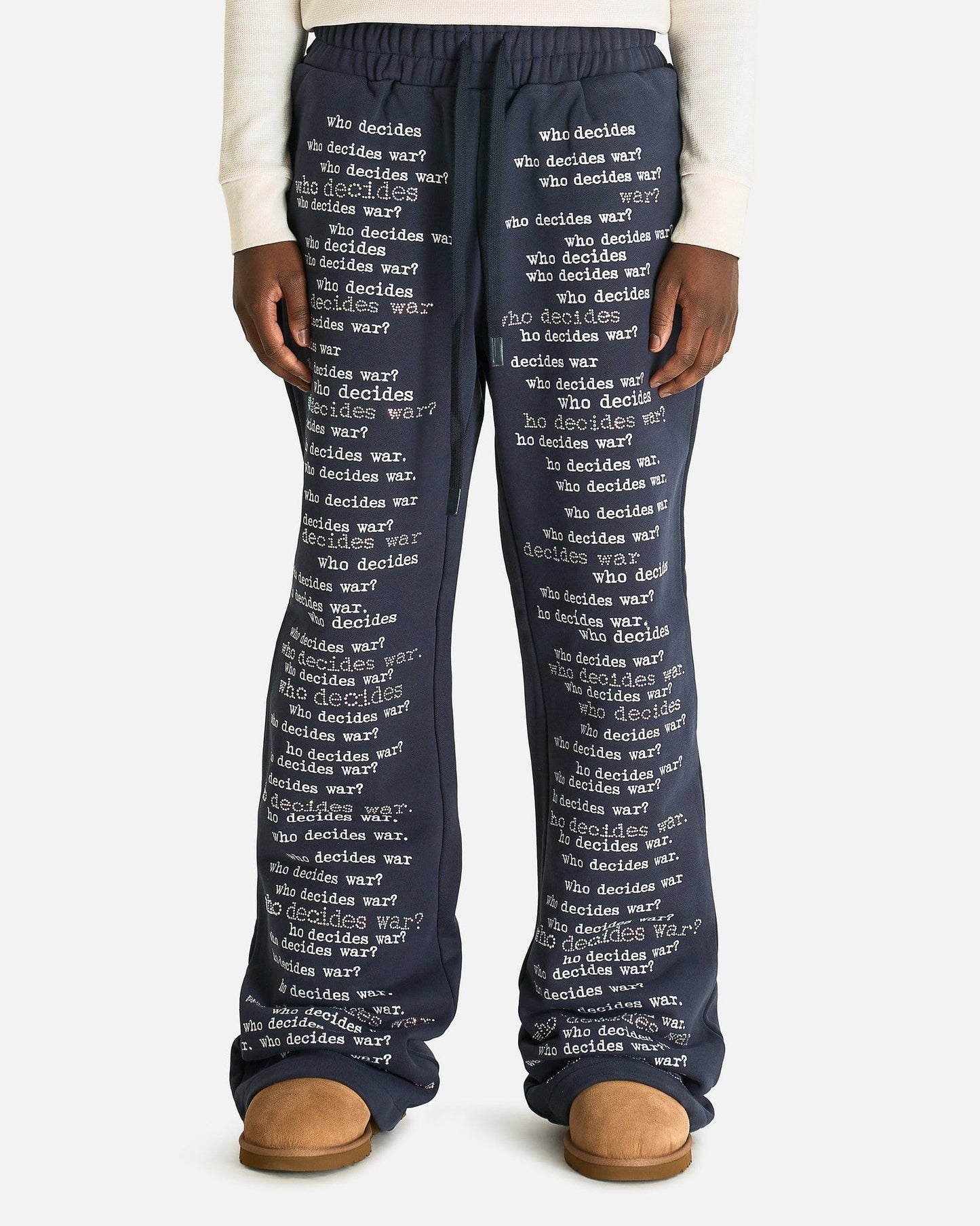 Who Decides War Men's Pants WDW Scripture Sweatpants in Indigo