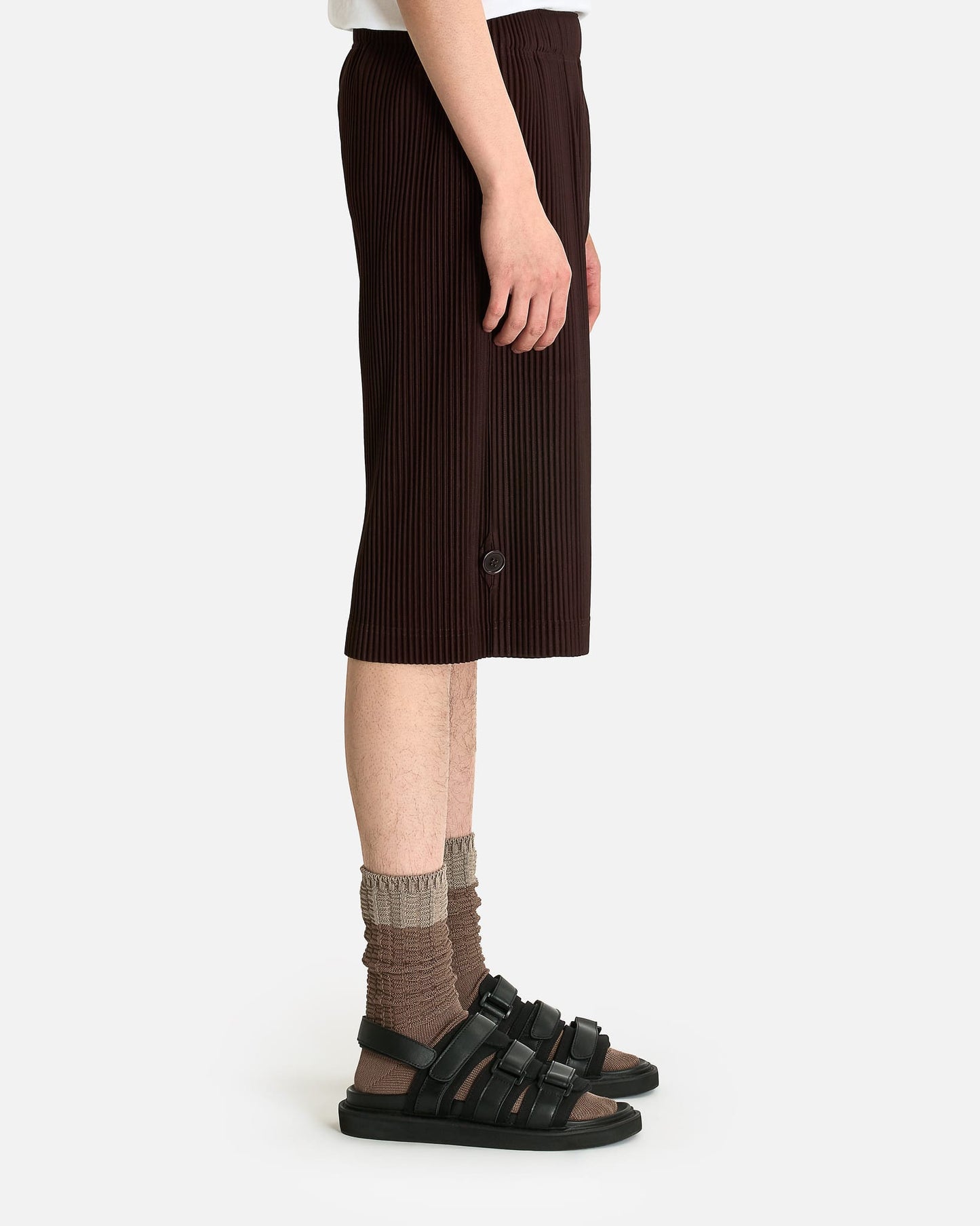 Homme Plissé Issey Miyake Men's Shorts Wear or Wrap Shorts in Eggplant