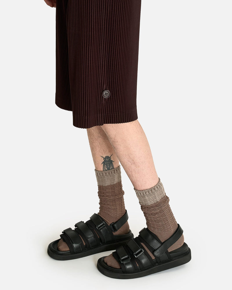 Homme Plissé Issey Miyake Men's Shorts Wear or Wrap Shorts in Eggplant