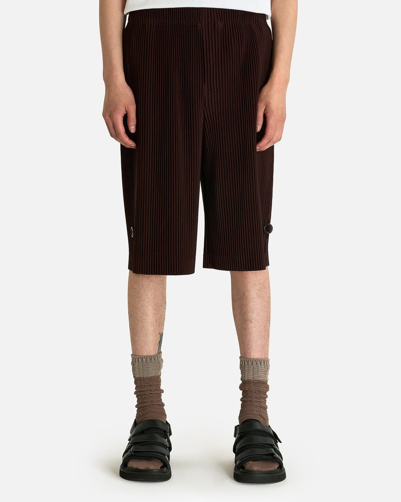 Homme Plissé Issey Miyake Men's Shorts Wear or Wrap Shorts in Eggplant