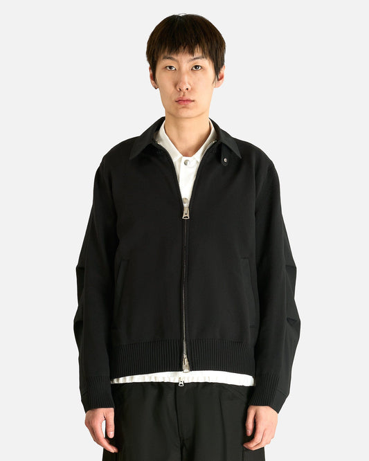 Sacai Men's Jackets Weathercloth Knit Blouson in Black