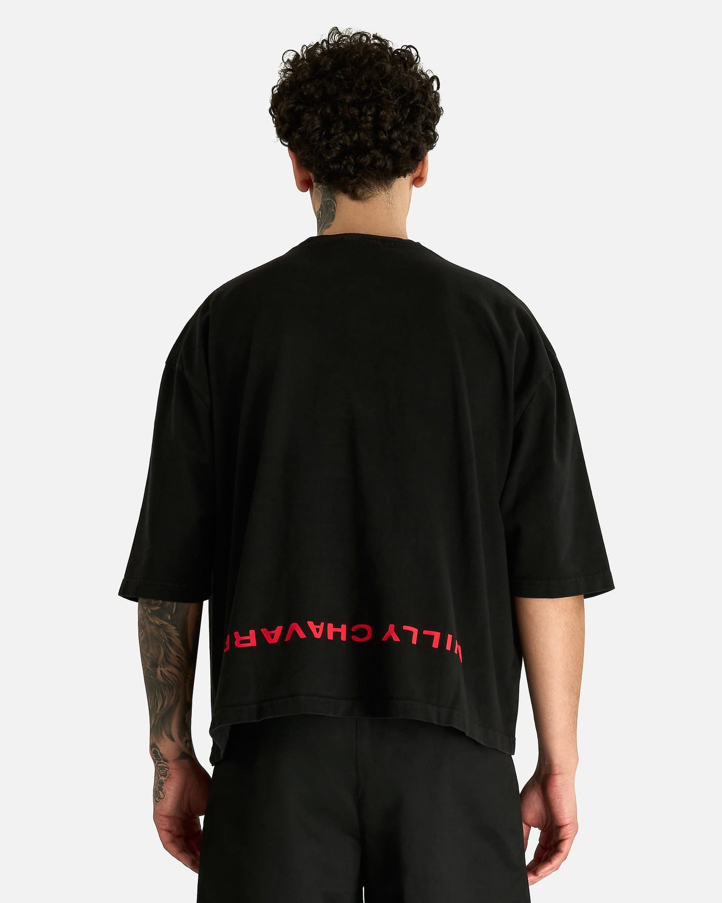 Willy Chavarria Men's T-shirts Welcome to America Buffalo Tee in Black