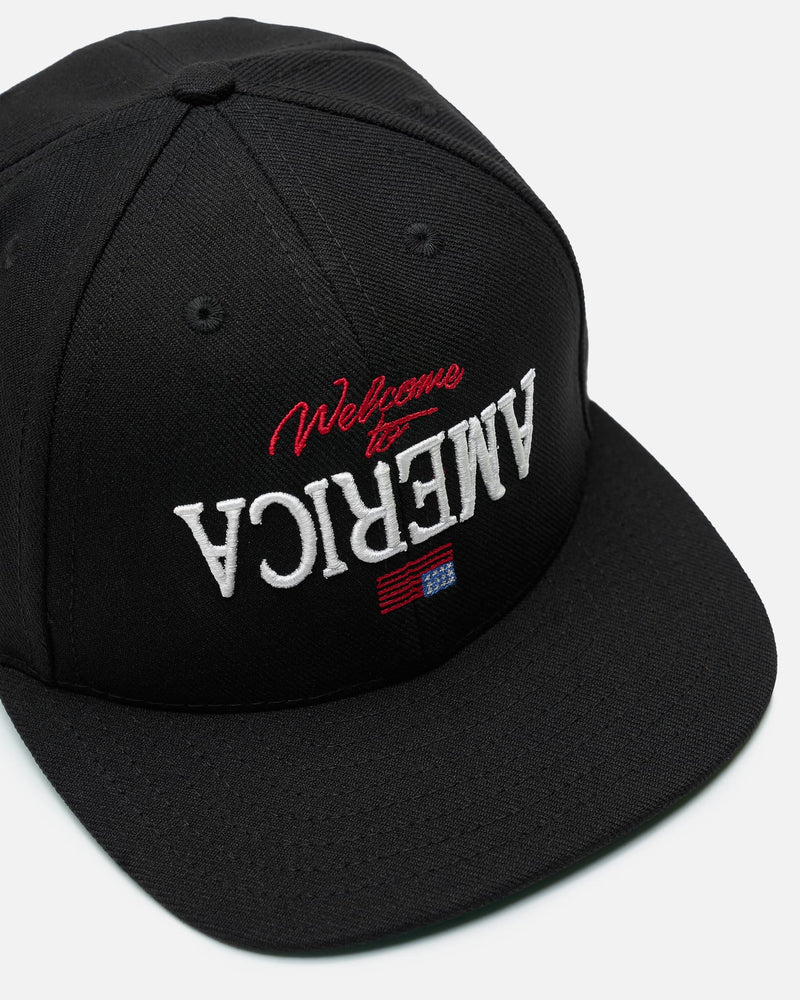 Willy Chavarria Men's Hats OS Welcome to America Cap in Black