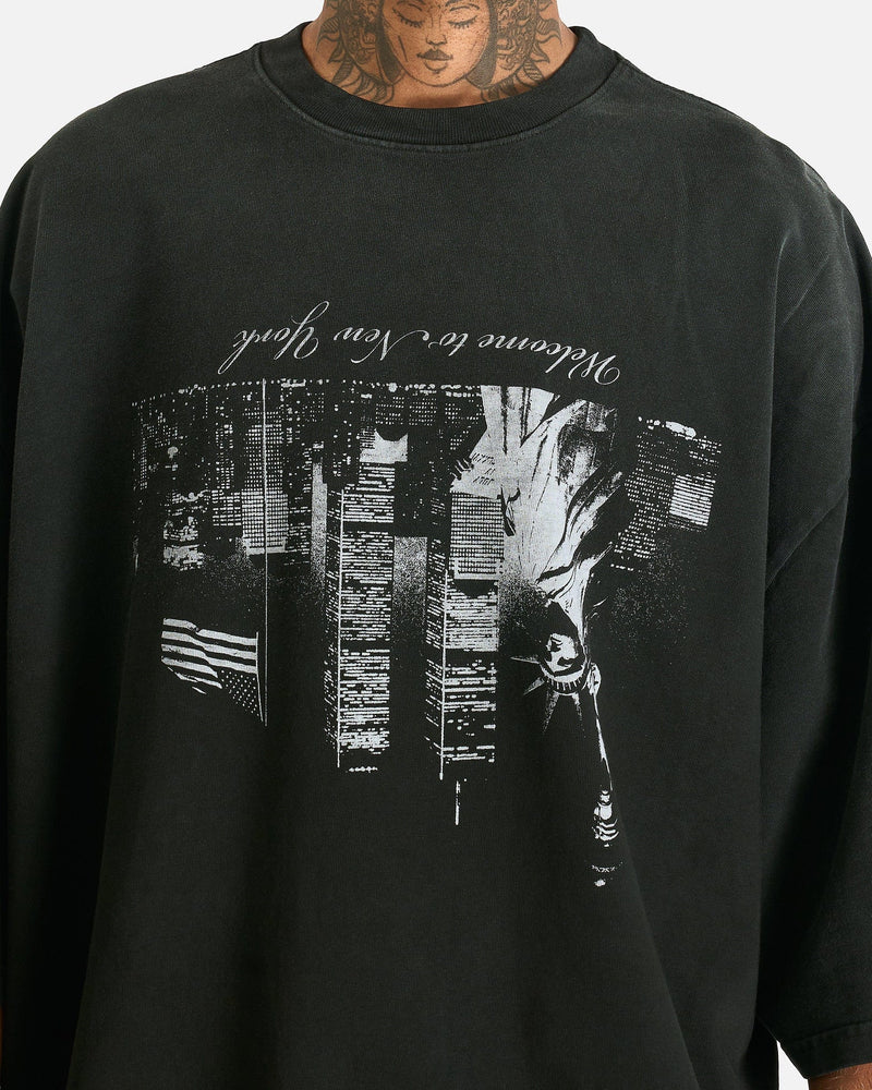 Willy Chavarria Men's T-Shirts Welcome to NY Buffalo Tee in Black