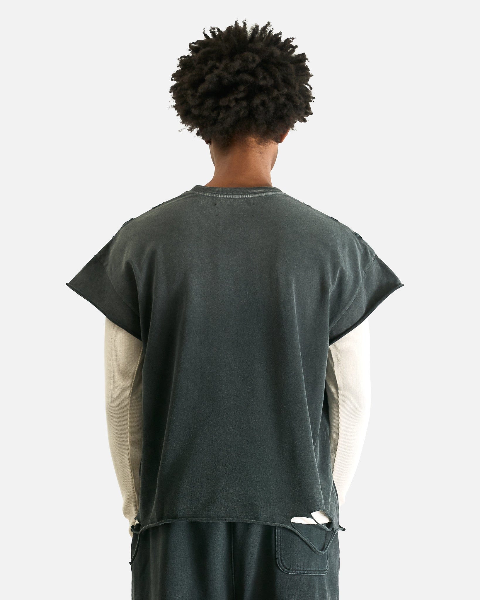 Satoshi Nakamoto Men's Shirts Where There's Smoke Thermal Tee in Washed Black