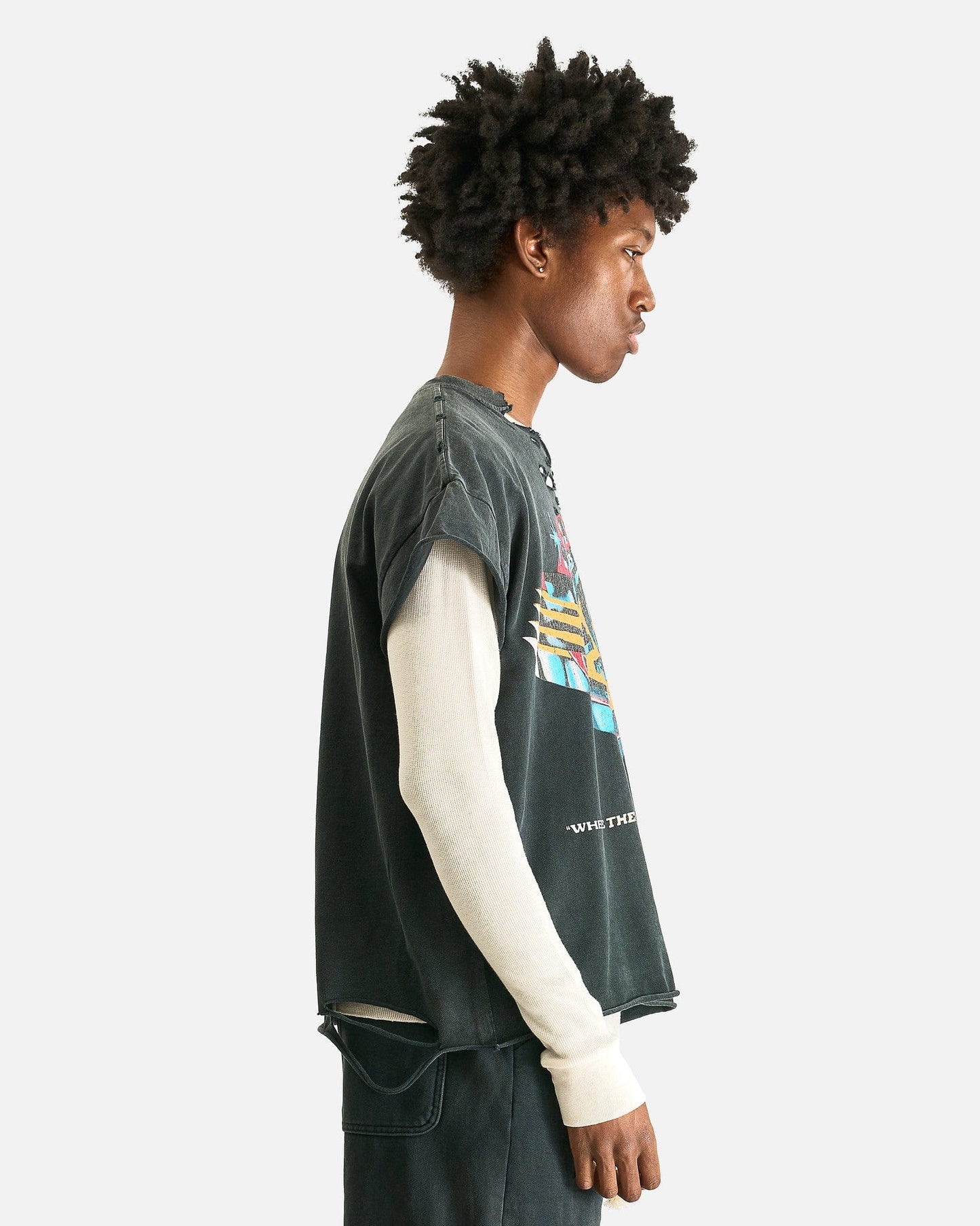 Satoshi Nakamoto Men's Shirts Where There's Smoke Thermal Tee in Washed Black