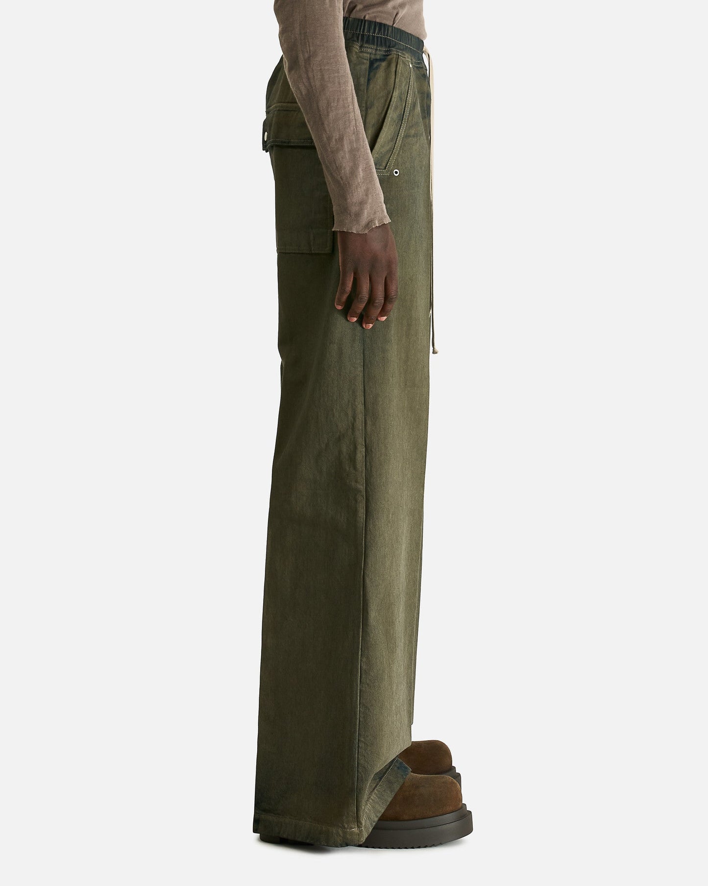 Rick Owens Men's Pants Wide Bela in Darkdust Degrade