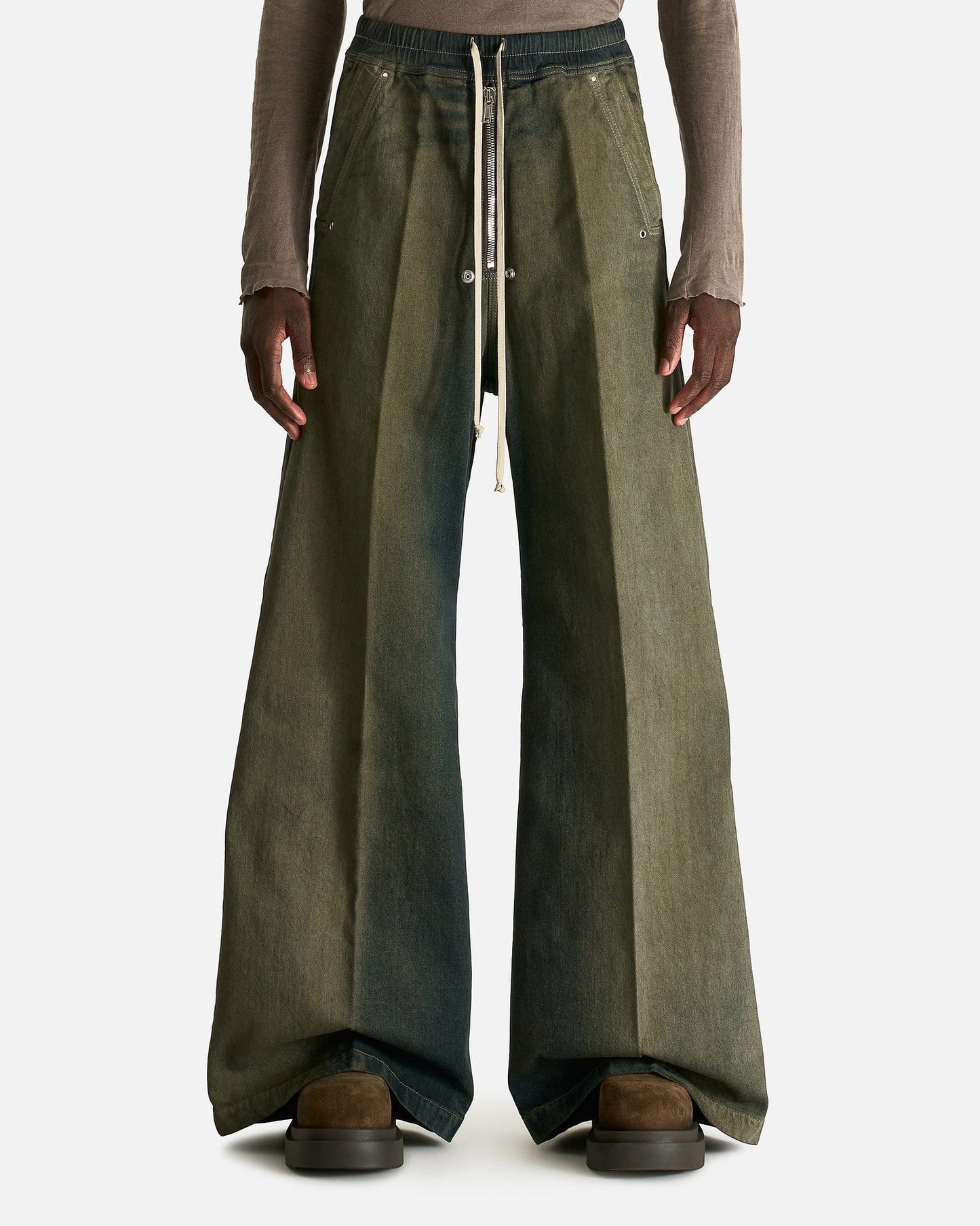 Rick Owens Men's Pants Wide Bela in Darkdust Degrade