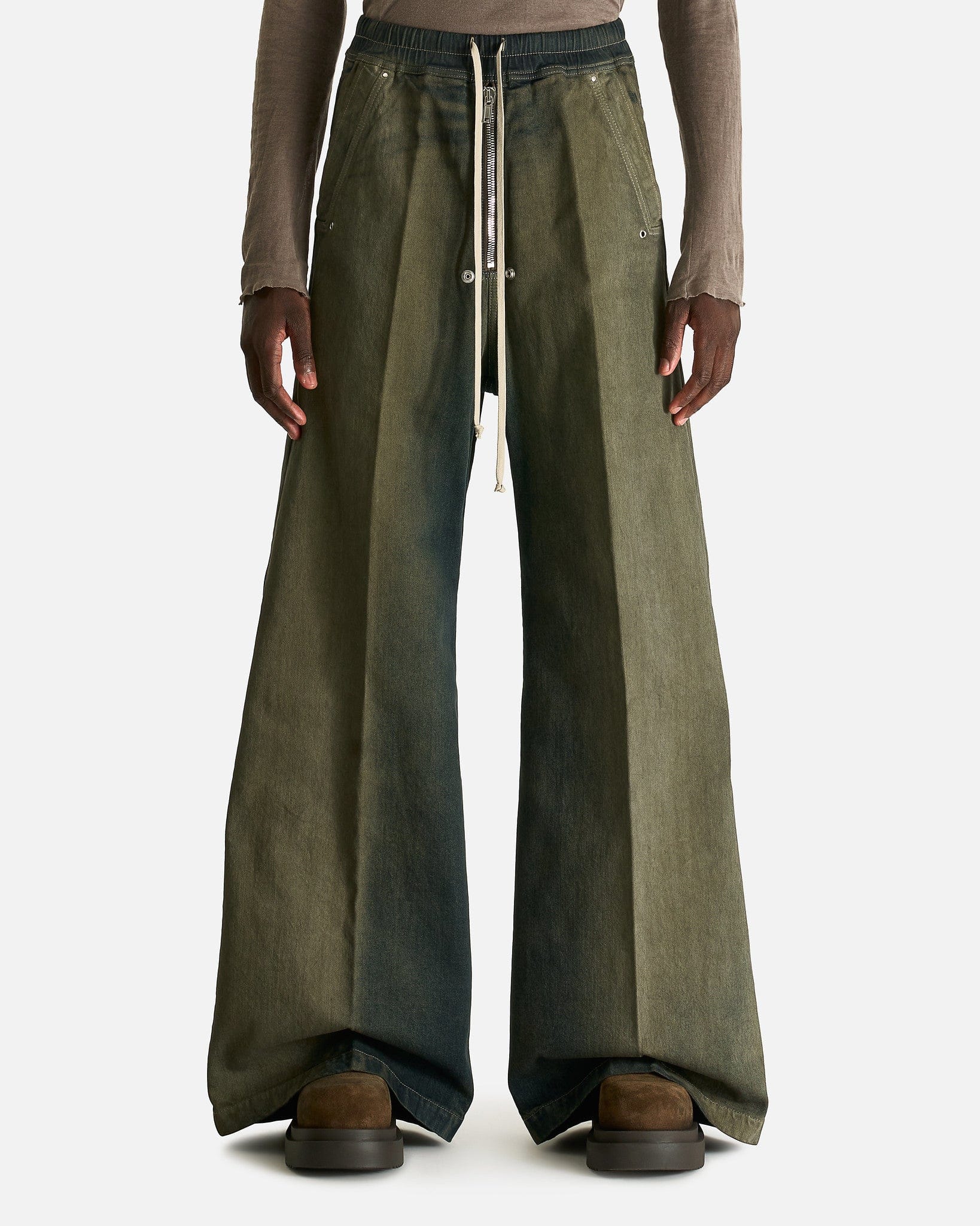 Rick Owens Men's Pants Wide Bela in Darkdust Degrade