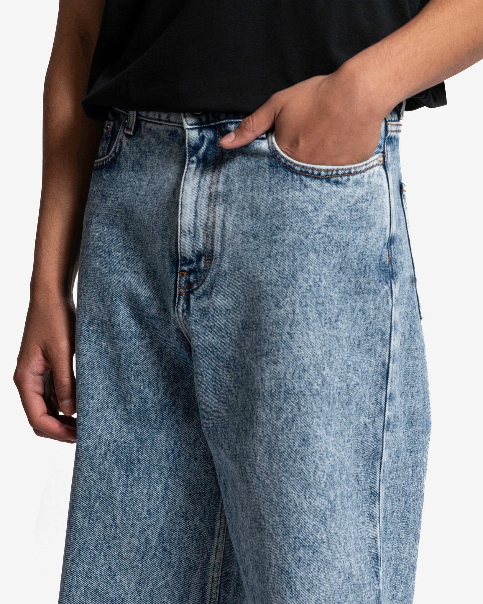 Séfr Men's Jeans Wide Cut in Rinsed Heavy Marble