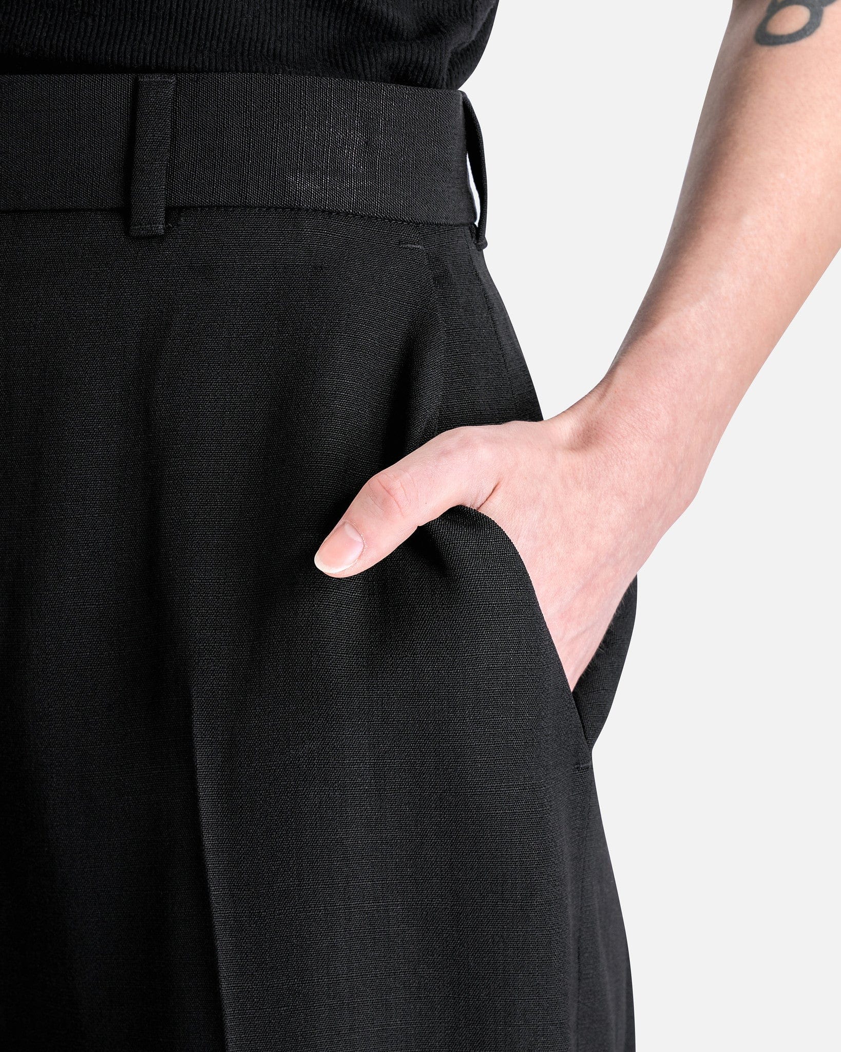 Casablanca Women Pants Wide Leg Viscose Silk Trouser in Black