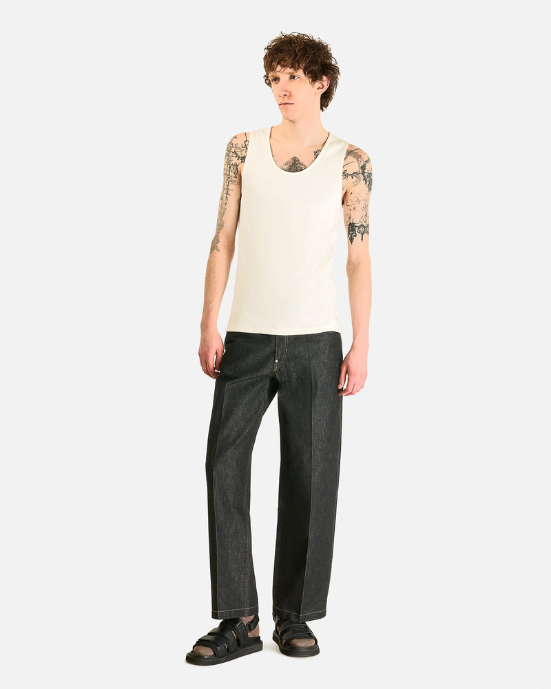 LEMAIRE Men's Pants Wide Pants with Studs in Slate
